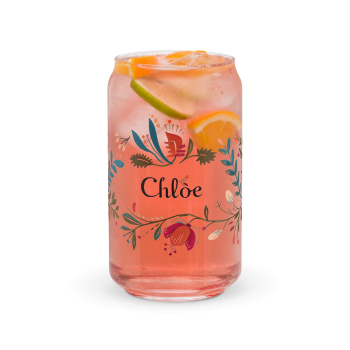 Chloe Exclusive Name Art Piece Can-Shaped Glass Home Office Work Mexican Spanish Pride Gift Cup One-Of-A-Kind Calligraphy Glass | C9 Mexicada