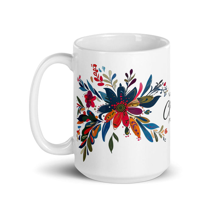 Chloe Exclusive Name Art Piece Home Office Work Coffee Mug Mexican Spanish Pride Gift Cup One-Of-A-Kind Calligraphy White Glossy | CMug17 Mexicada