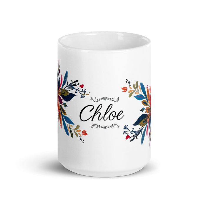 Chloe Exclusive Name Art Piece Home Office Work Coffee Mug Mexican Spanish Pride Gift Cup One-Of-A-Kind Calligraphy White Glossy | CMug17 Mexicada