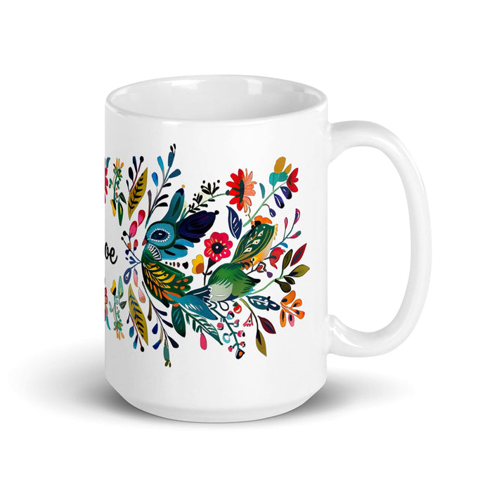 Chloe Exclusive Name Art Piece Home Office Work Coffee Mug Mexican Spanish Pride Gift Cup One-Of-A-Kind Calligraphy White Glossy Mug | C12 Mexicada 15 oz