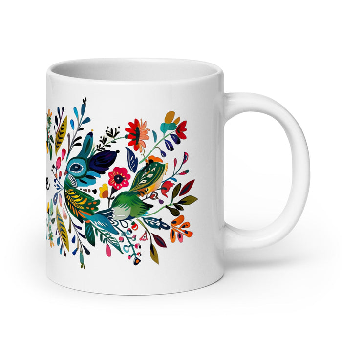 Chloe Exclusive Name Art Piece Home Office Work Coffee Mug Mexican Spanish Pride Gift Cup One-Of-A-Kind Calligraphy White Glossy Mug | C12 Mexicada 20 oz