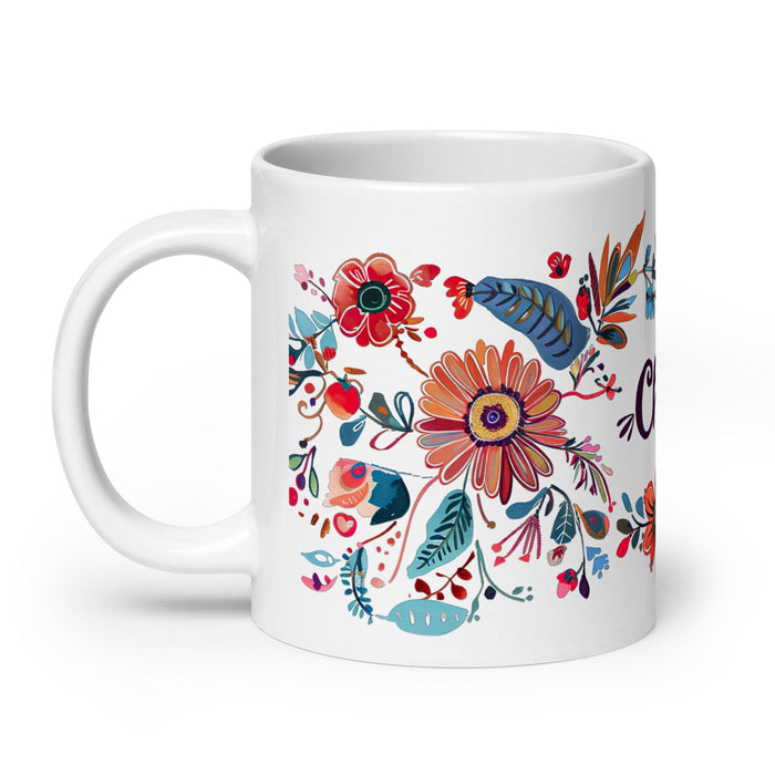 Chloe Exclusive Name Art Piece Home Office Work Coffee Mug Mexican Spanish Pride Gift Cup One-Of-A-Kind Calligraphy White Glossy Mug | C13 Mexicada