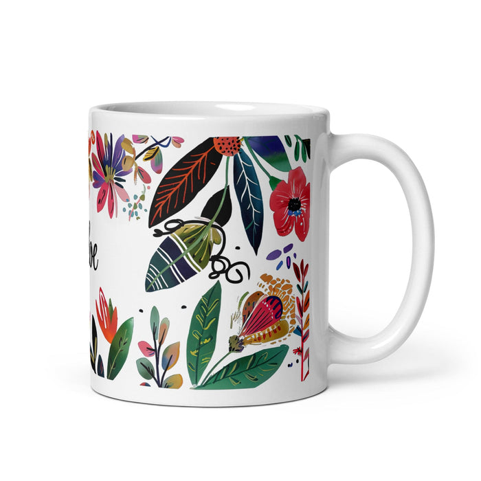 Chloe Exclusive Name Art Piece Home Office Work Coffee Mug Mexican Spanish Pride Gift Cup One-Of-A-Kind Calligraphy White Glossy Mug | C14 Mexicada 11 oz