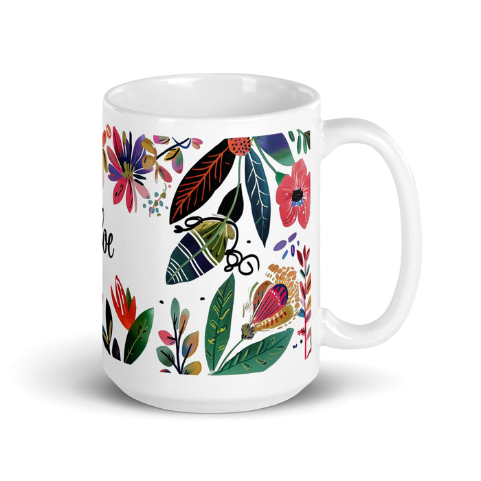 Chloe Exclusive Name Art Piece Home Office Work Coffee Mug Mexican Spanish Pride Gift Cup One-Of-A-Kind Calligraphy White Glossy Mug | C14 Mexicada 15 oz