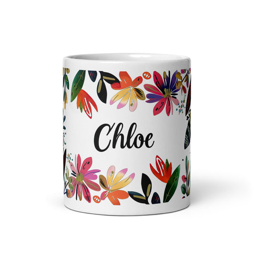 Chloe Exclusive Name Art Piece Home Office Work Coffee Mug Mexican Spanish Pride Gift Cup One-Of-A-Kind Calligraphy White Glossy Mug | C14 Mexicada