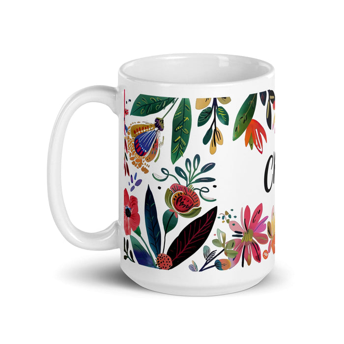 Chloe Exclusive Name Art Piece Home Office Work Coffee Mug Mexican Spanish Pride Gift Cup One-Of-A-Kind Calligraphy White Glossy Mug | C14 Mexicada