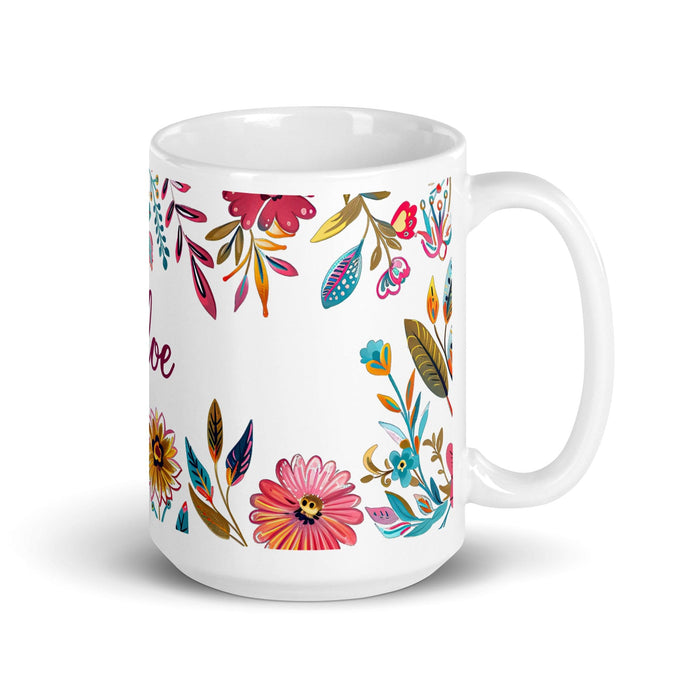 Chloe Exclusive Name Art Piece Home Office Work Coffee Mug Mexican Spanish Pride Gift Cup One-Of-A-Kind Calligraphy White Glossy Mug | C16 Mexicada 15 oz