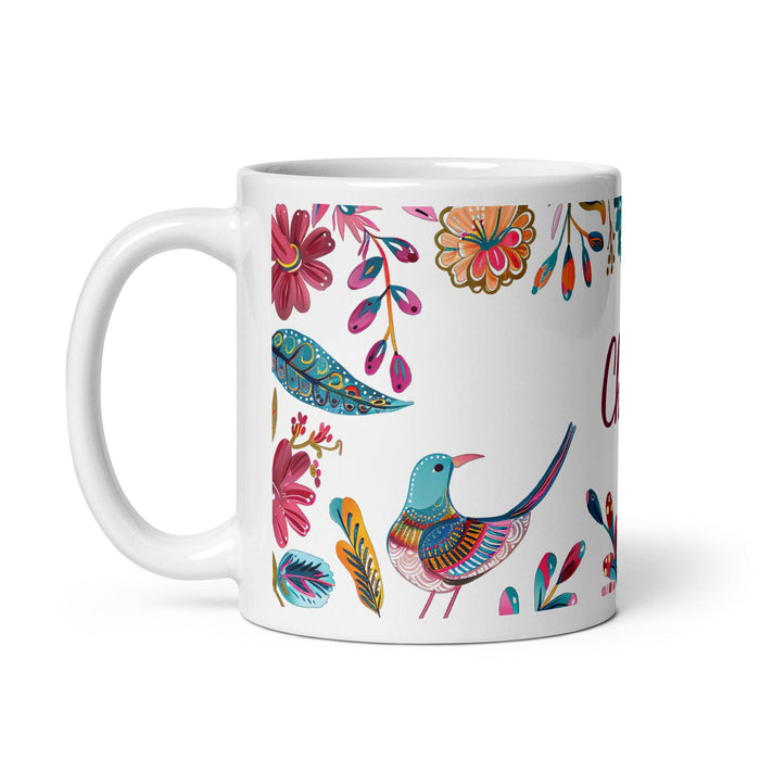 Chloe Exclusive Name Art Piece Home Office Work Coffee Mug Mexican Spanish Pride Gift Cup One-Of-A-Kind Calligraphy White Glossy Mug | C16 Mexicada