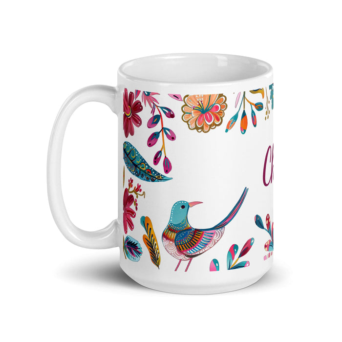 Chloe Exclusive Name Art Piece Home Office Work Coffee Mug Mexican Spanish Pride Gift Cup One-Of-A-Kind Calligraphy White Glossy Mug | C16 Mexicada