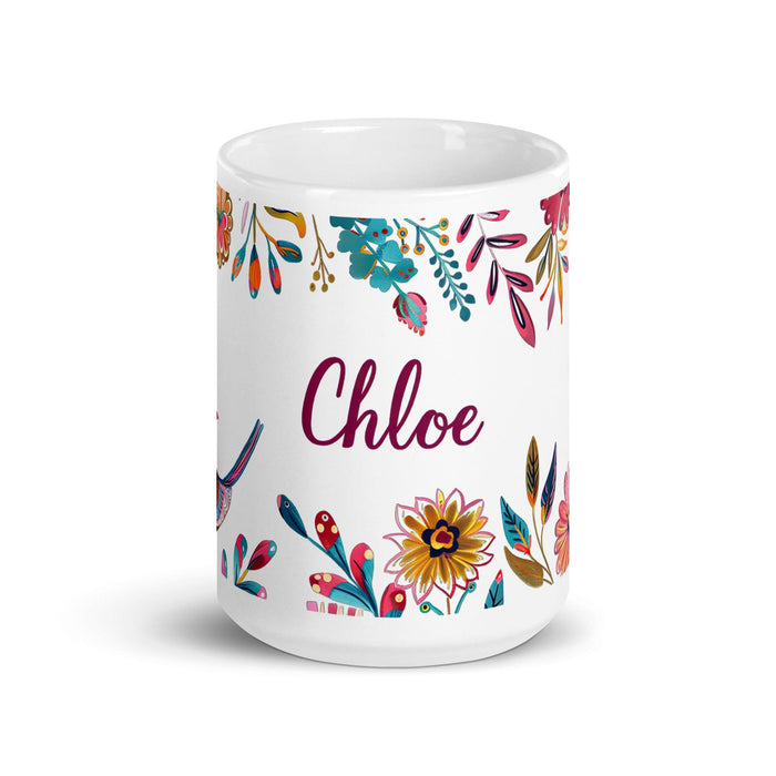 Chloe Exclusive Name Art Piece Home Office Work Coffee Mug Mexican Spanish Pride Gift Cup One-Of-A-Kind Calligraphy White Glossy Mug | C16 Mexicada