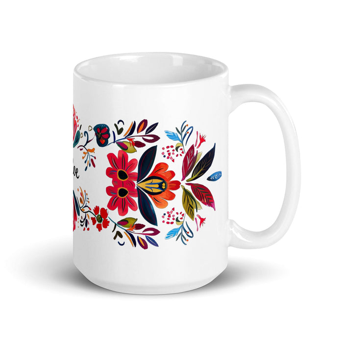 Chloe Exclusive Name Art Piece Home Office Work Coffee Mug Mexican Spanish Pride Gift Cup One-Of-A-Kind Calligraphy White Glossy Mug | C19 Mexicada 15 oz