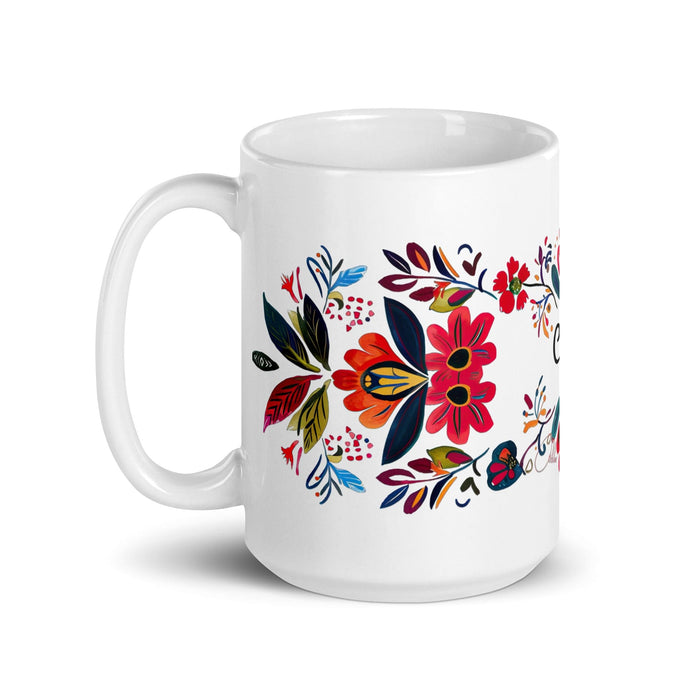 Chloe Exclusive Name Art Piece Home Office Work Coffee Mug Mexican Spanish Pride Gift Cup One-Of-A-Kind Calligraphy White Glossy Mug | C19 Mexicada