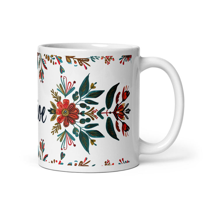 Chloe Exclusive Name Art Piece Home Office Work Coffee Mug Mexican Spanish Pride Gift Cup One-Of-A-Kind Calligraphy White Glossy Mug | C2 Mexicada 11 oz