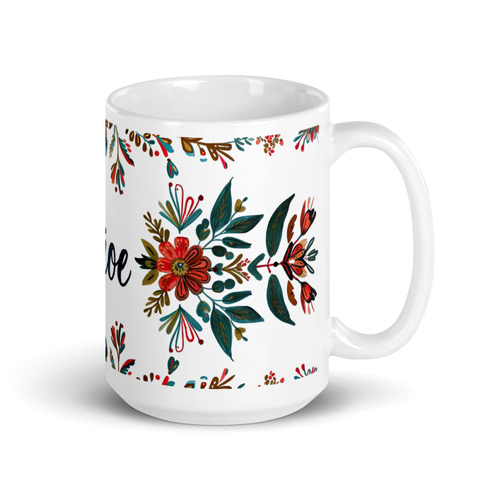 Chloe Exclusive Name Art Piece Home Office Work Coffee Mug Mexican Spanish Pride Gift Cup One-Of-A-Kind Calligraphy White Glossy Mug | C2 Mexicada 15 oz