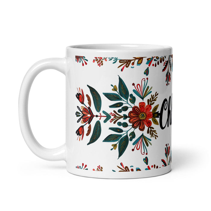 Chloe Exclusive Name Art Piece Home Office Work Coffee Mug Mexican Spanish Pride Gift Cup One-Of-A-Kind Calligraphy White Glossy Mug | C2 Mexicada