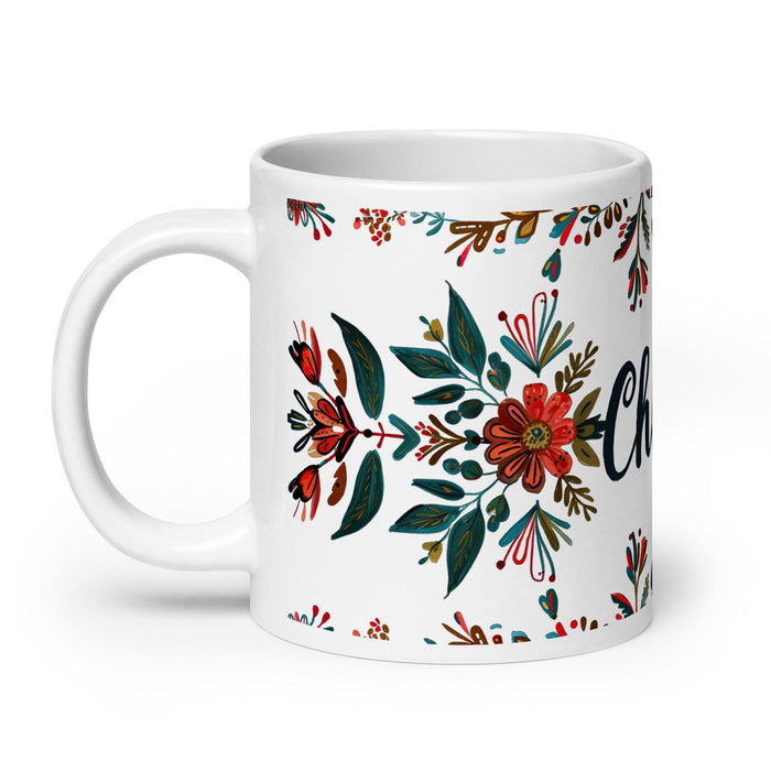 Chloe Exclusive Name Art Piece Home Office Work Coffee Mug Mexican Spanish Pride Gift Cup One-Of-A-Kind Calligraphy White Glossy Mug | C2 Mexicada