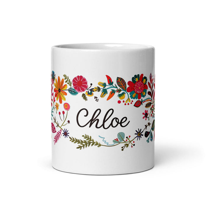 Chloe Exclusive Name Art Piece Home Office Work Coffee Mug Mexican Spanish Pride Gift Cup One-Of-A-Kind Calligraphy White Glossy Mug | C20 Mexicada