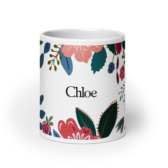 Chloe Exclusive Name Art Piece Home Office Work Coffee Mug Mexican Spanish Pride Gift Cup One-Of-A-Kind Calligraphy White Glossy Mug | C21 Mexicada