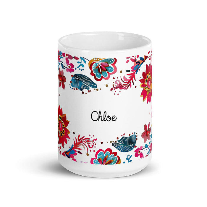 Chloe Exclusive Name Art Piece Home Office Work Coffee Mug Mexican Spanish Pride Gift Cup One-Of-A-Kind Calligraphy White Glossy Mug | C23 Mexicada