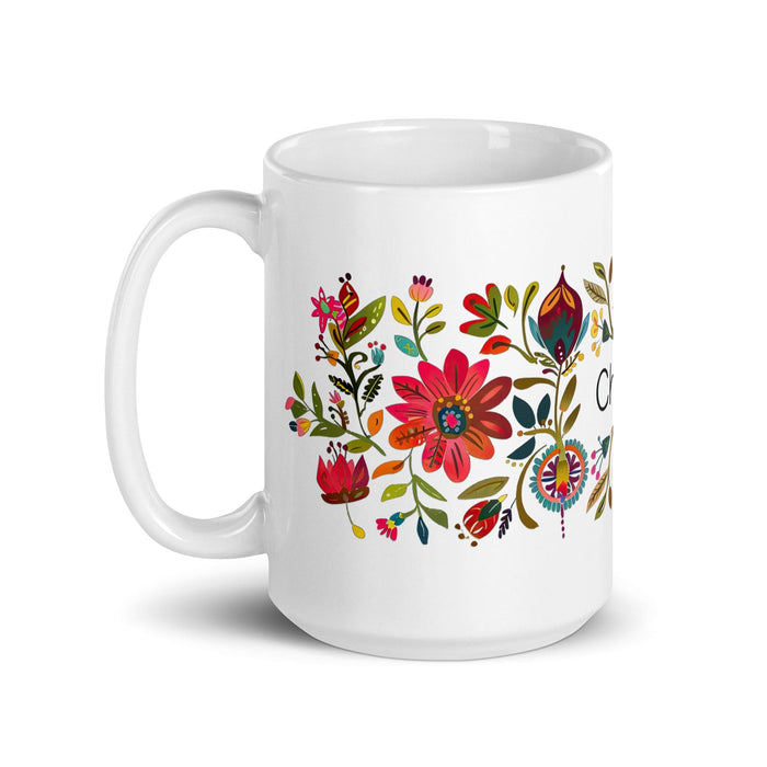 Chloe Exclusive Name Art Piece Home Office Work Coffee Mug Mexican Spanish Pride Gift Cup One-Of-A-Kind Calligraphy White Glossy Mug | C24 Mexicada