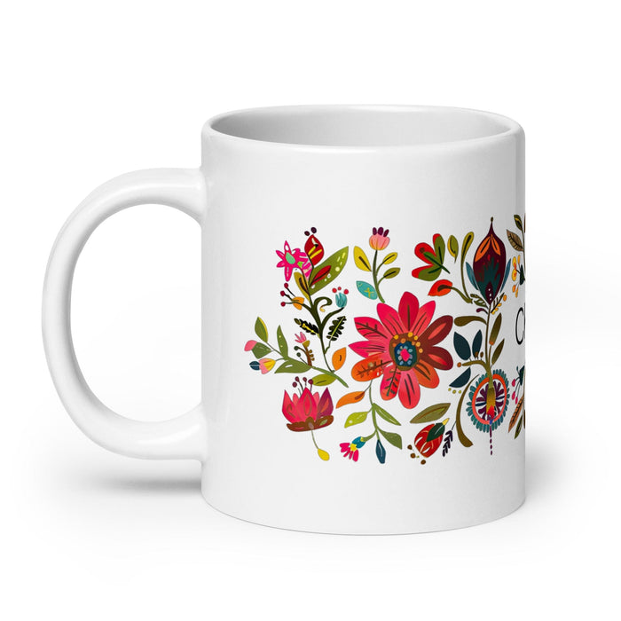 Chloe Exclusive Name Art Piece Home Office Work Coffee Mug Mexican Spanish Pride Gift Cup One-Of-A-Kind Calligraphy White Glossy Mug | C24 Mexicada