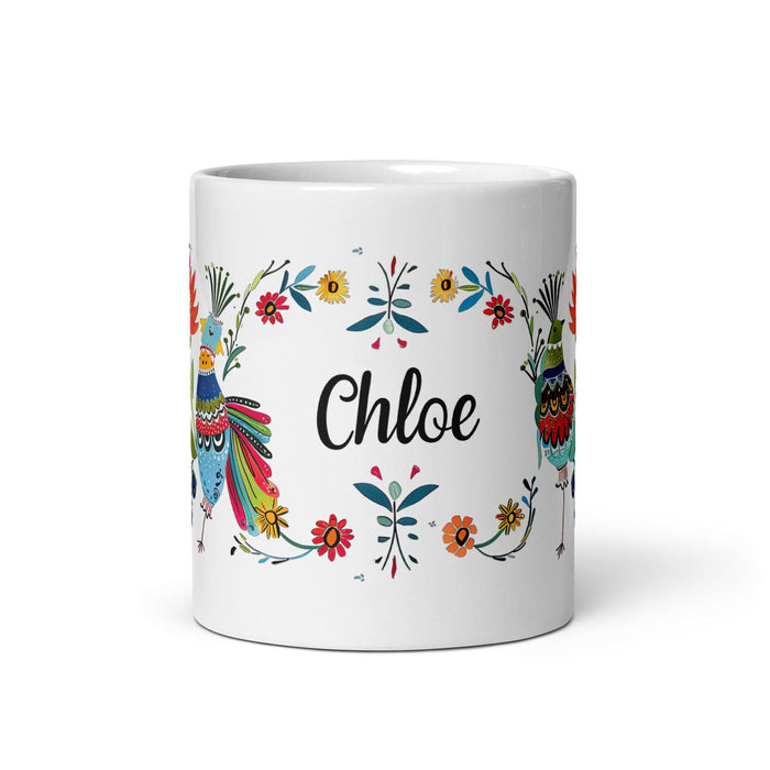 Chloe Exclusive Name Art Piece Home Office Work Coffee Mug Mexican Spanish Pride Gift Cup One-Of-A-Kind Calligraphy White Glossy Mug | C25 Mexicada