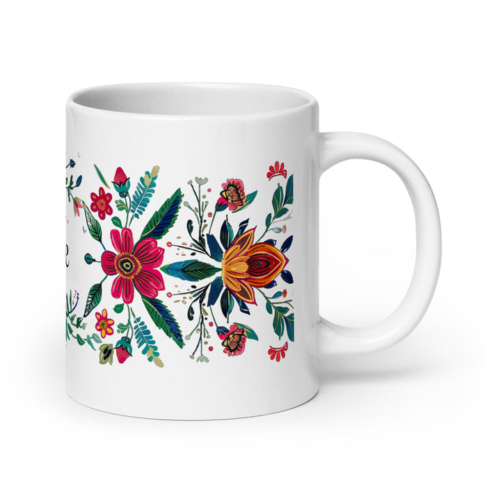 Chloe Exclusive Name Art Piece Home Office Work Coffee Mug Mexican Spanish Pride Gift Cup One-Of-A-Kind Calligraphy White Glossy Mug | C26 Mexicada 20 oz