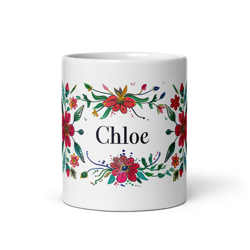 Chloe Exclusive Name Art Piece Home Office Work Coffee Mug Mexican Spanish Pride Gift Cup One-Of-A-Kind Calligraphy White Glossy Mug | C26 Mexicada