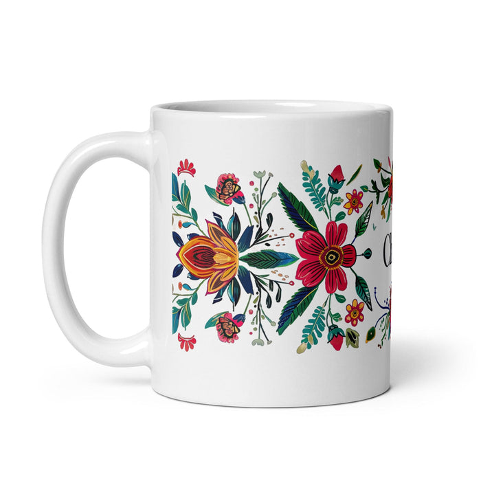 Chloe Exclusive Name Art Piece Home Office Work Coffee Mug Mexican Spanish Pride Gift Cup One-Of-A-Kind Calligraphy White Glossy Mug | C26 Mexicada