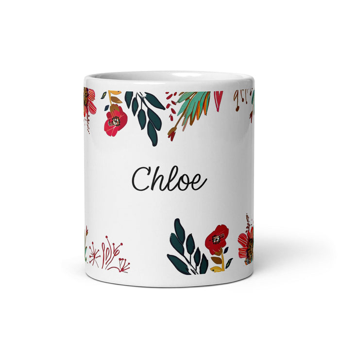 Chloe Exclusive Name Art Piece Home Office Work Coffee Mug Mexican Spanish Pride Gift Cup One-Of-A-Kind Calligraphy White Glossy Mug | C28 Mexicada