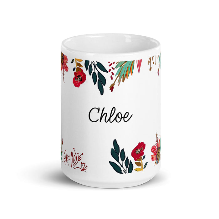 Chloe Exclusive Name Art Piece Home Office Work Coffee Mug Mexican Spanish Pride Gift Cup One-Of-A-Kind Calligraphy White Glossy Mug | C28 Mexicada