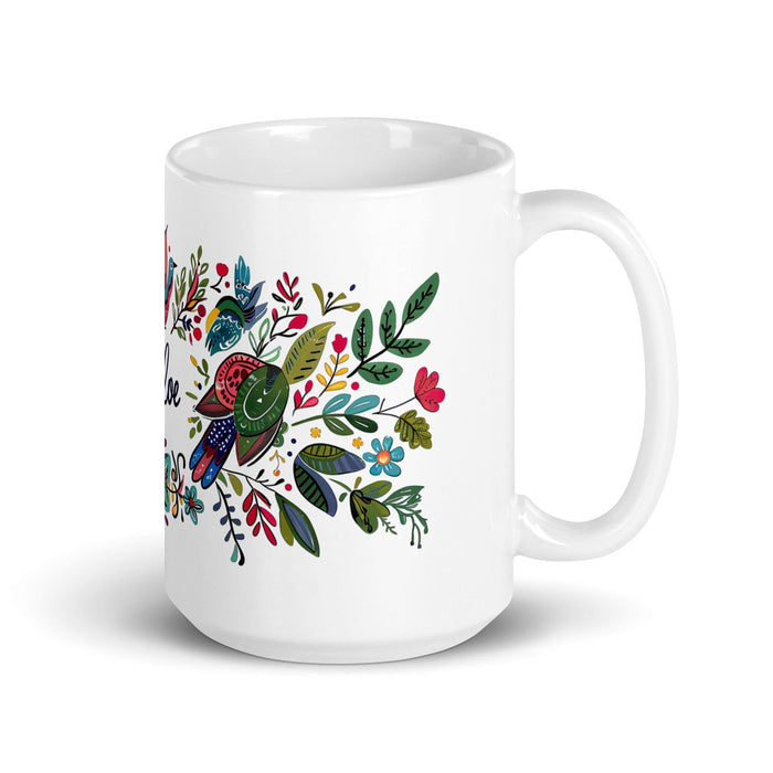 Chloe Exclusive Name Art Piece Home Office Work Coffee Mug Mexican Spanish Pride Gift Cup One-Of-A-Kind Calligraphy White Glossy Mug | C3 Mexicada 15 oz