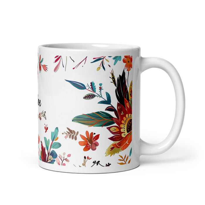 Chloe Exclusive Name Art Piece Home Office Work Coffee Mug Mexican Spanish Pride Gift Cup One-Of-A-Kind Calligraphy White Glossy Mug | C4 Mexicada 11 oz