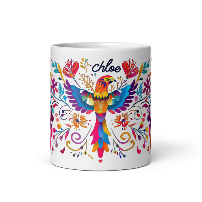 Chloe Exclusive Name Art Piece Home Office Work Coffee Mug Mexican Spanish Pride Gift Cup One-Of-A-Kind Calligraphy White Glossy Mug | C5 Mexicada