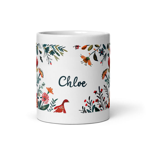 Chloe Exclusive Name Art Piece Home Office Work Coffee Mug Mexican Spanish Pride Gift Cup One-Of-A-Kind Calligraphy White Glossy Mug | C6 Mexicada