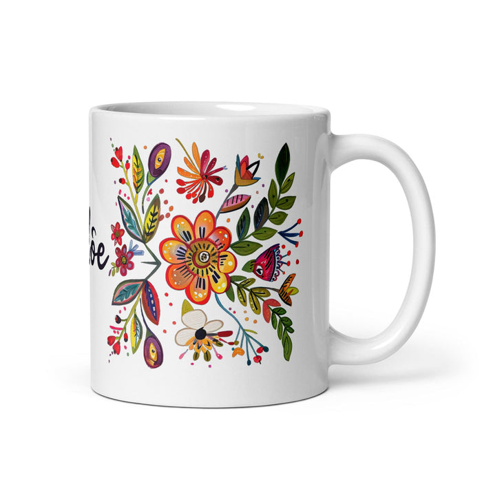 Chloe Exclusive Name Art Piece Home Office Work Coffee Mug Mexican Spanish Pride Gift Cup One-Of-A-Kind Calligraphy White Glossy Mug | C7 Mexicada 11 oz