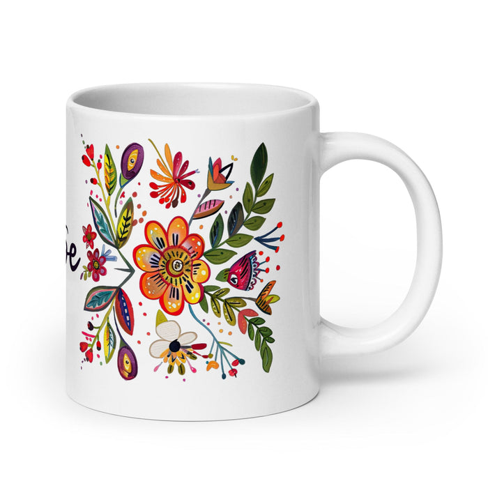 Chloe Exclusive Name Art Piece Home Office Work Coffee Mug Mexican Spanish Pride Gift Cup One-Of-A-Kind Calligraphy White Glossy Mug | C7 Mexicada 20 oz