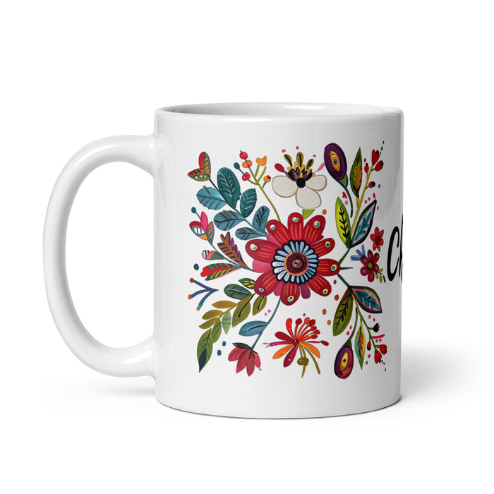 Chloe Exclusive Name Art Piece Home Office Work Coffee Mug Mexican Spanish Pride Gift Cup One-Of-A-Kind Calligraphy White Glossy Mug | C7 Mexicada