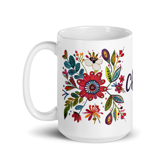 Chloe Exclusive Name Art Piece Home Office Work Coffee Mug Mexican Spanish Pride Gift Cup One-Of-A-Kind Calligraphy White Glossy Mug | C7 Mexicada