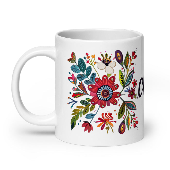 Chloe Exclusive Name Art Piece Home Office Work Coffee Mug Mexican Spanish Pride Gift Cup One-Of-A-Kind Calligraphy White Glossy Mug | C7 Mexicada