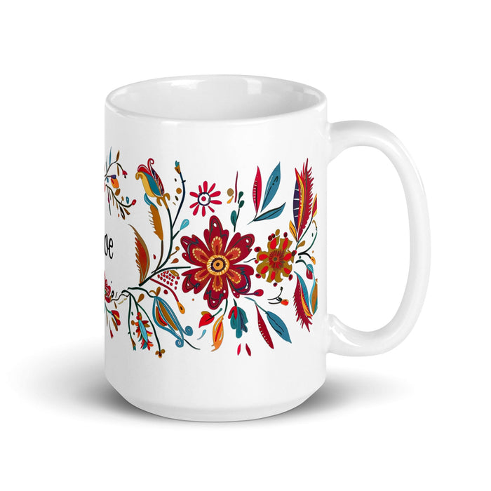 Chloe Exclusive Name Art Piece Home Office Work Coffee Mug Mexican Spanish Pride Gift Cup One-Of-A-Kind Calligraphy White Glossy Mug | C8 Mexicada 15 oz