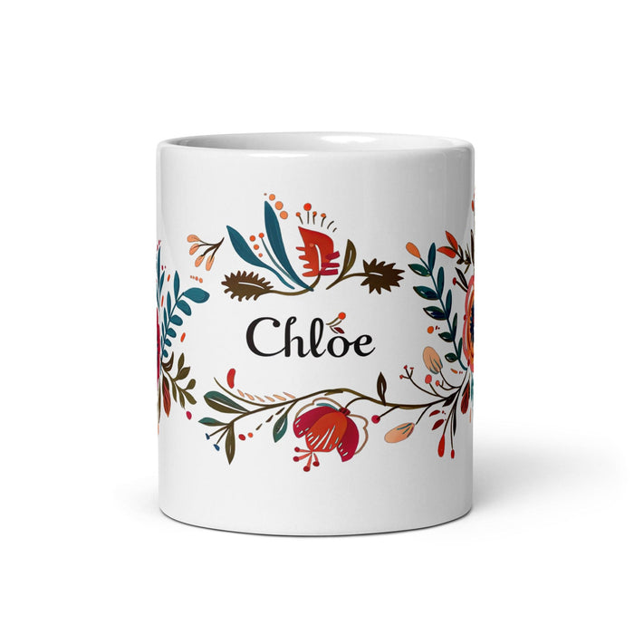 Chloe Exclusive Name Art Piece Home Office Work Coffee Mug Mexican Spanish Pride Gift Cup One-Of-A-Kind Calligraphy White Glossy Mug | C9 Mexicada