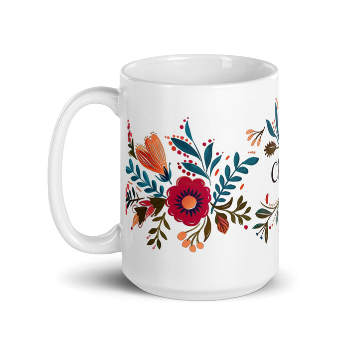 Chloe Exclusive Name Art Piece Home Office Work Coffee Mug Mexican Spanish Pride Gift Cup One-Of-A-Kind Calligraphy White Glossy Mug | C9 Mexicada