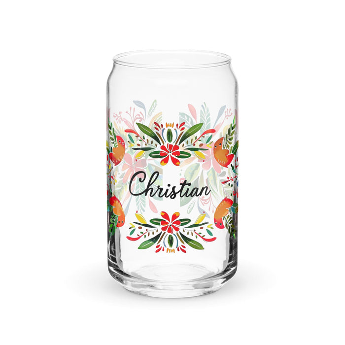 Christian Exclusive Name Art Piece Can-Shaped Glass Home Office Work Mexican Spanish Pride Gift Cup One-Of-A-Kind Calligraphy Glass | C10 Mexicada 16 oz