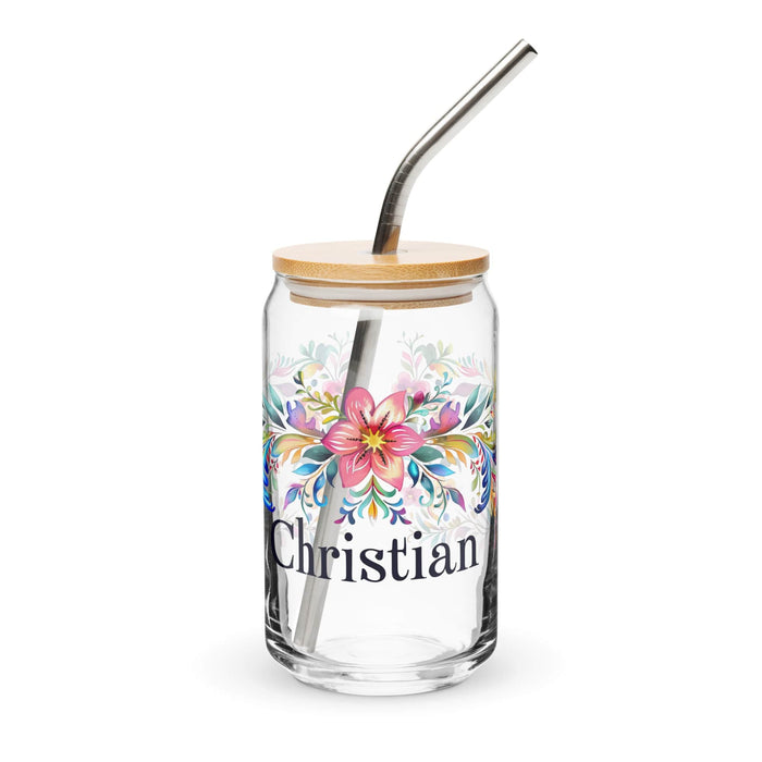 Christian Exclusive Name Art Piece Can-Shaped Glass Home Office Work Mexican Spanish Pride Gift Cup One-Of-A-Kind Calligraphy Glass | C12 Mexicada 16 oz With Lid & Straw