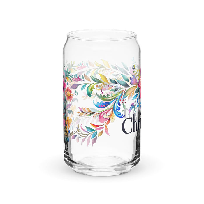 Christian Exclusive Name Art Piece Can-Shaped Glass Home Office Work Mexican Spanish Pride Gift Cup One-Of-A-Kind Calligraphy Glass | C12 Mexicada