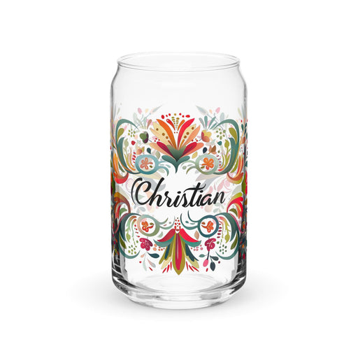 Christian Exclusive Name Art Piece Can-Shaped Glass Home Office Work Mexican Spanish Pride Gift Cup One-Of-A-Kind Calligraphy Glass | C13 Mexicada 16 oz