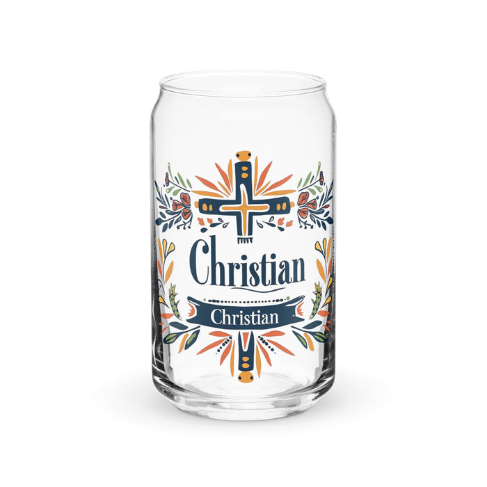 Christian Exclusive Name Art Piece Can-Shaped Glass Home Office Work Mexican Spanish Pride Gift Cup One-Of-A-Kind Calligraphy Glass | C2 Mexicada 16 oz (No Lid No Straw)