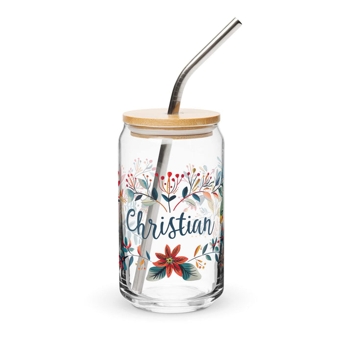 Christian Exclusive Name Art Piece Can-Shaped Glass Home Office Work Mexican Spanish Pride Gift Cup One-Of-A-Kind Calligraphy Glass | C7 Mexicada 16 oz With Lid & Straw