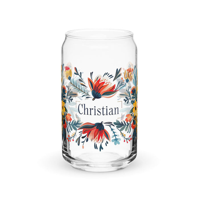 Christian Exclusive Name Art Piece Can-Shaped Glass Home Office Work Mexican Spanish Pride Gift Cup One-Of-A-Kind Calligraphy Glass | C8 Mexicada 16 oz